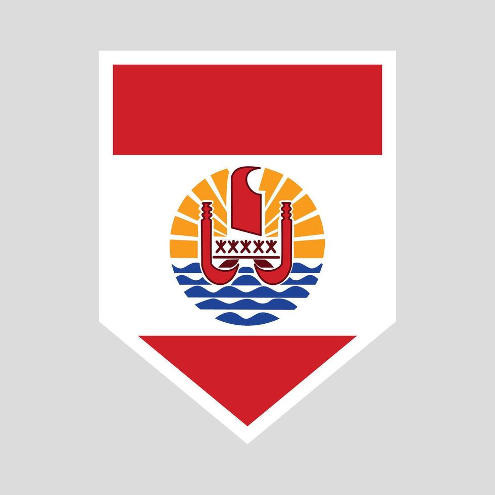 French Polynesia Flag in Shield Shape vector