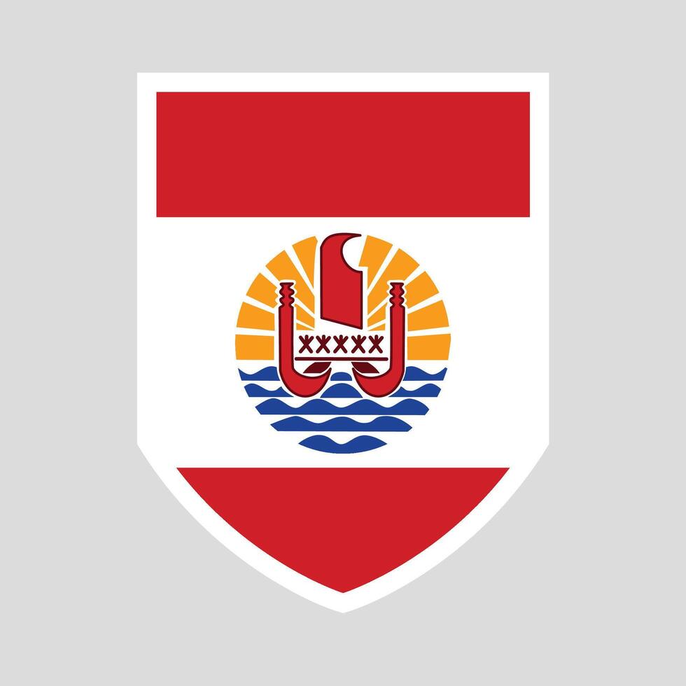 French Polynesia Flag in Shield Shape vector