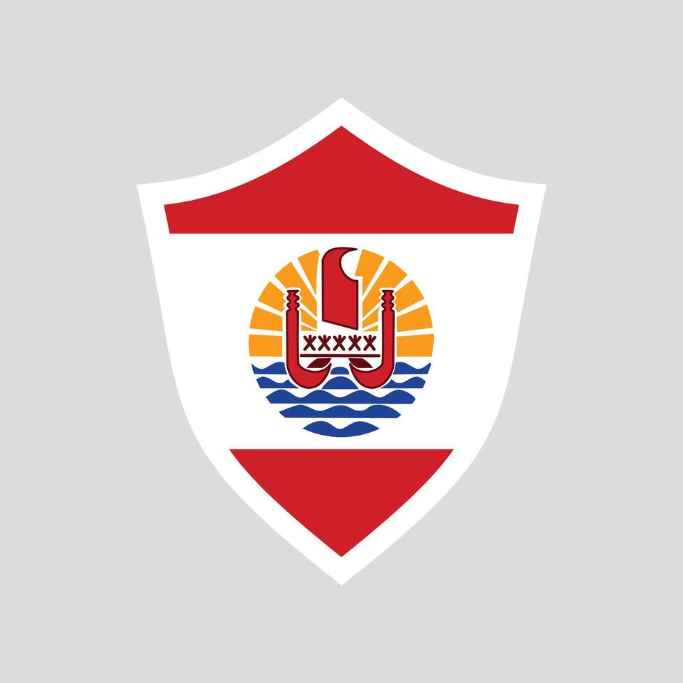 French Polynesia Flag in Shield Shape vector