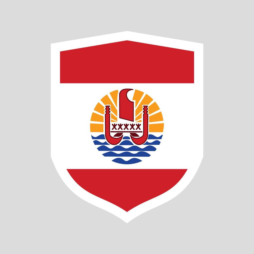 French Polynesia Flag in Shield Shape vector
