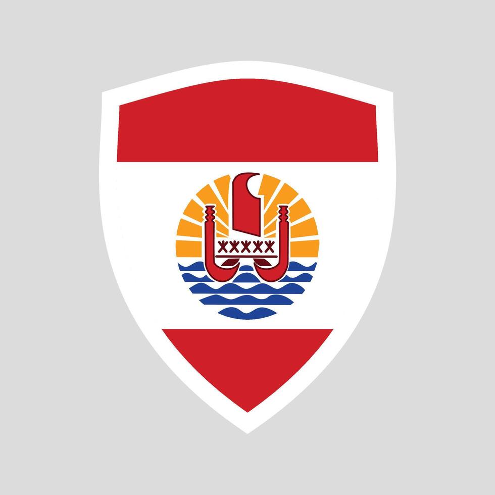 French Polynesia Flag in Shield Shape vector