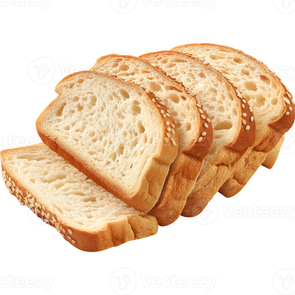 Sliced Bread with sesame seeds Isolated on a Transparent Background png