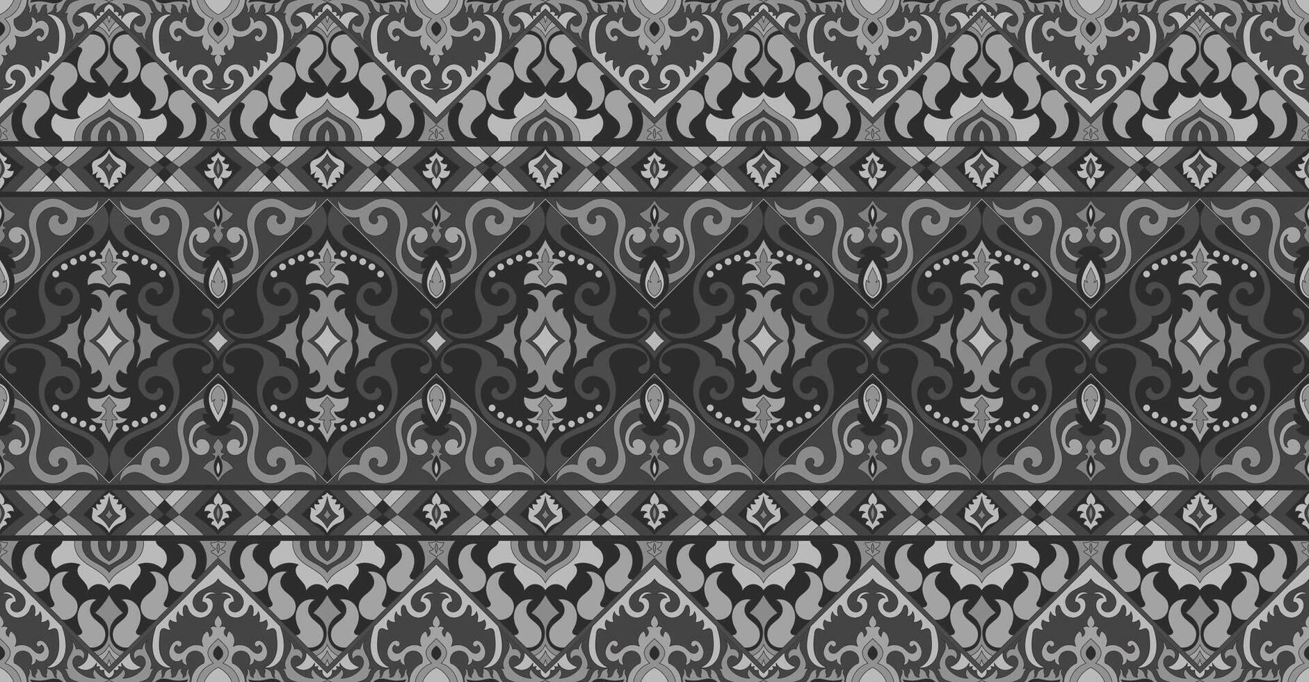 negro y blanco resumen modelo étnico tribu sin costura tela modelo alfombra frontera vector
