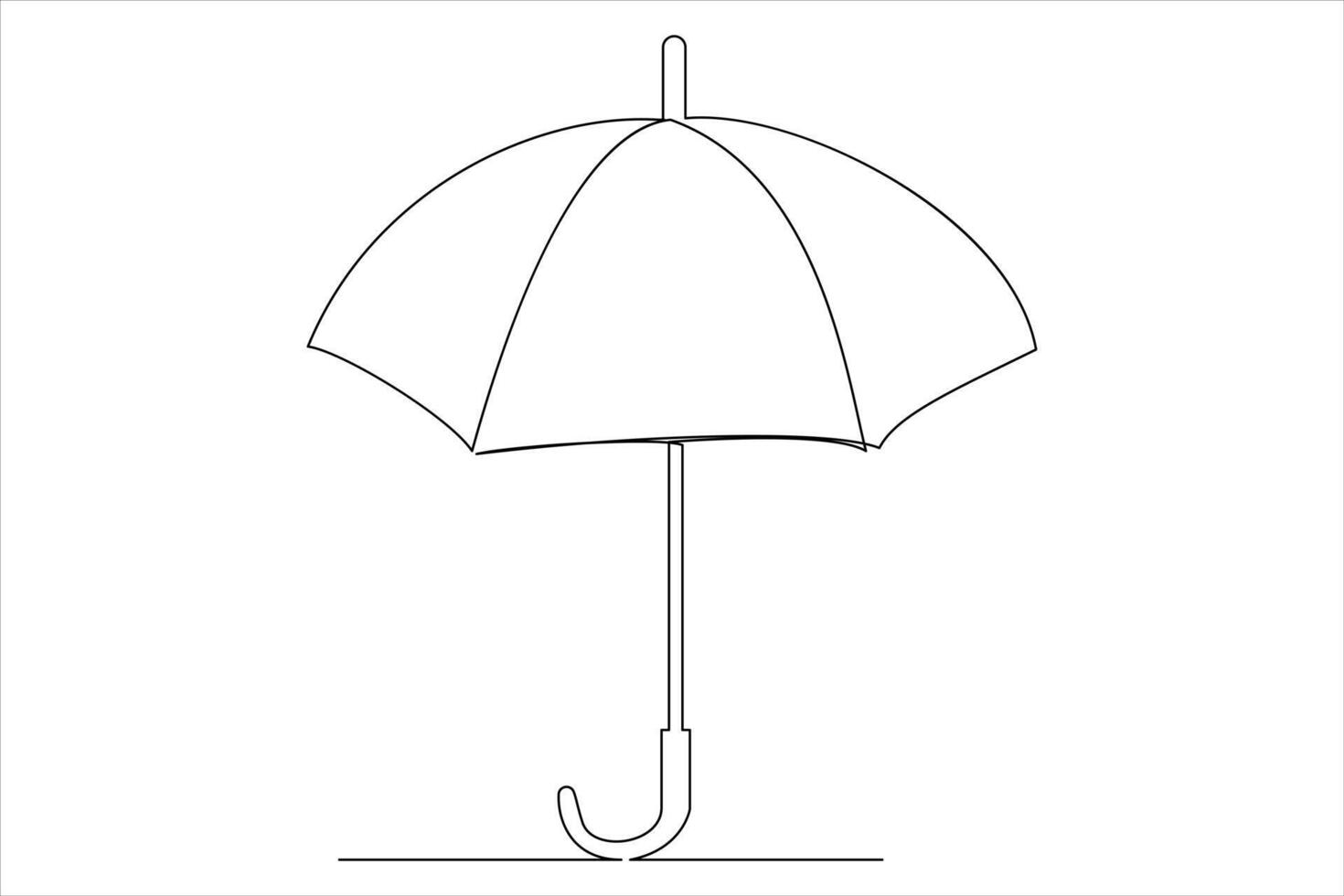 Continuous single line drawing of umbrella abstract umbrella line art illustration vector