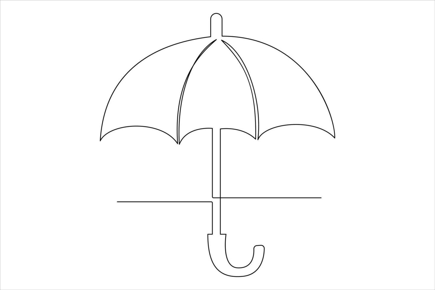 Continuous single line drawing of umbrella abstract umbrella line art illustration vector