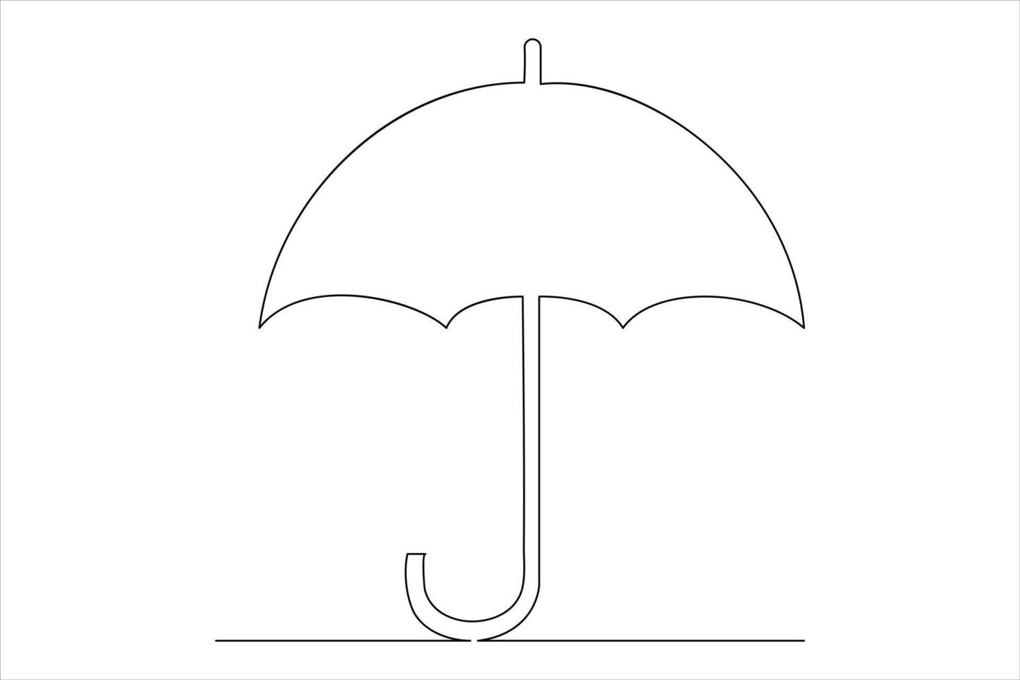 Continuous single line drawing of umbrella abstract umbrella line art illustration vector