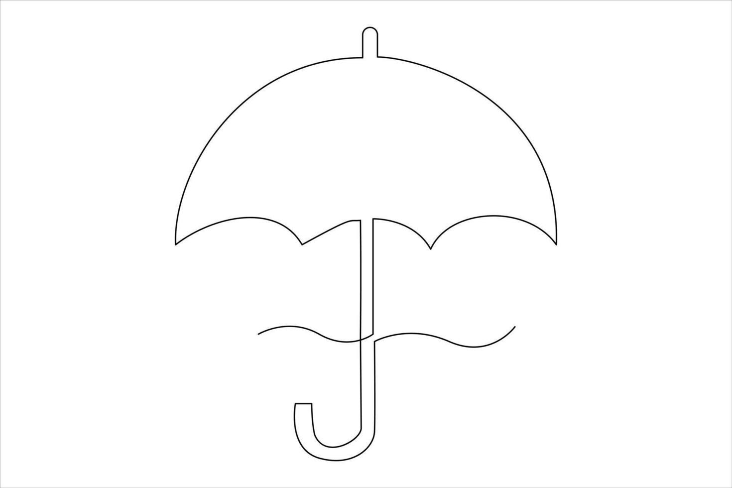 Continuous single line drawing of umbrella abstract umbrella line art illustration vector