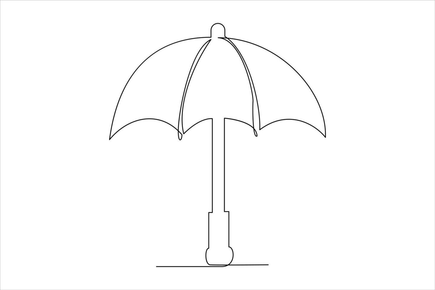 Continuous single line drawing of umbrella abstract umbrella line art illustration vector