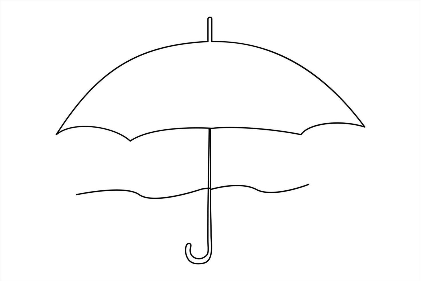 Continuous single line drawing of umbrella abstract umbrella line art illustration vector