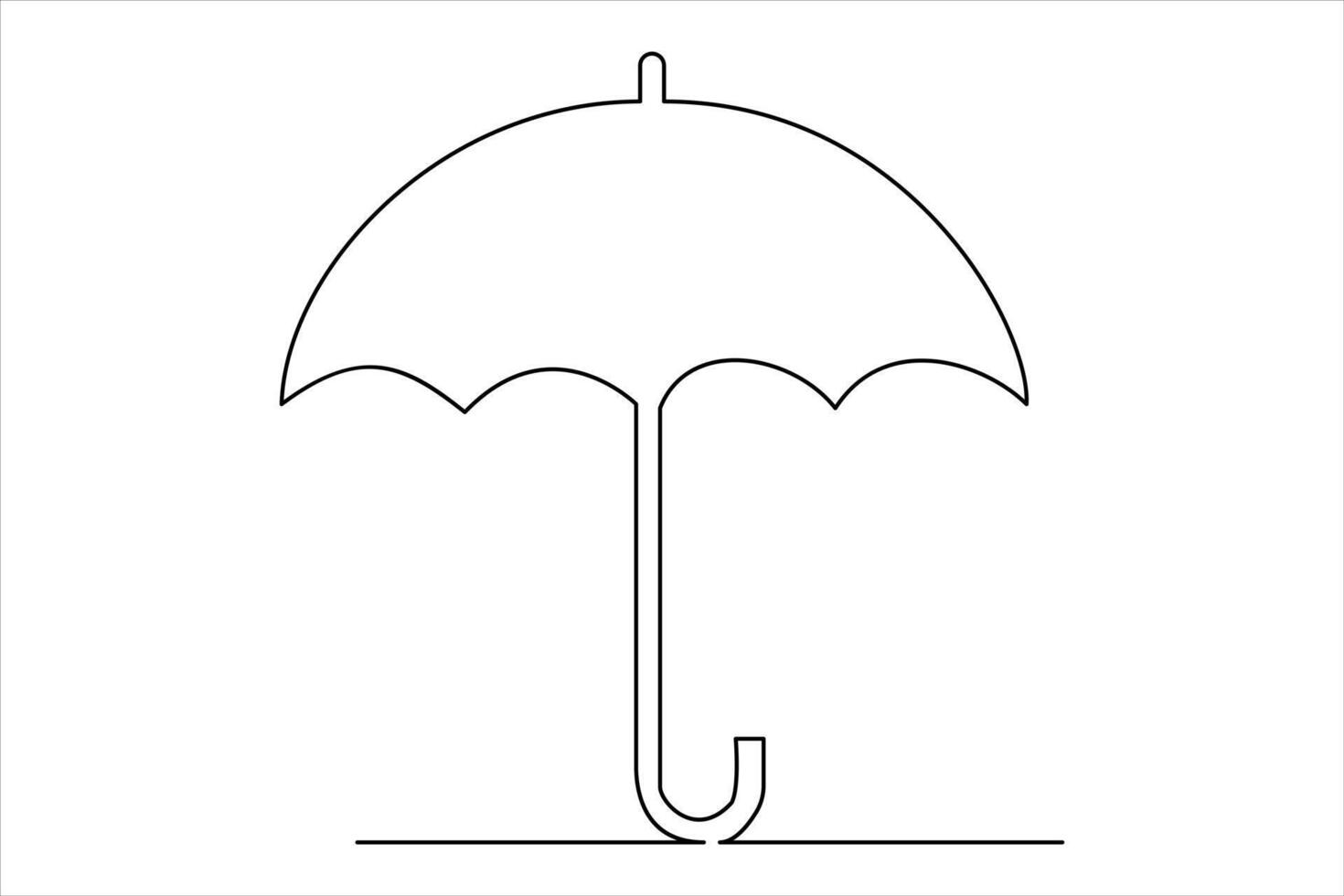 Continuous single line drawing of umbrella abstract umbrella line art illustration vector