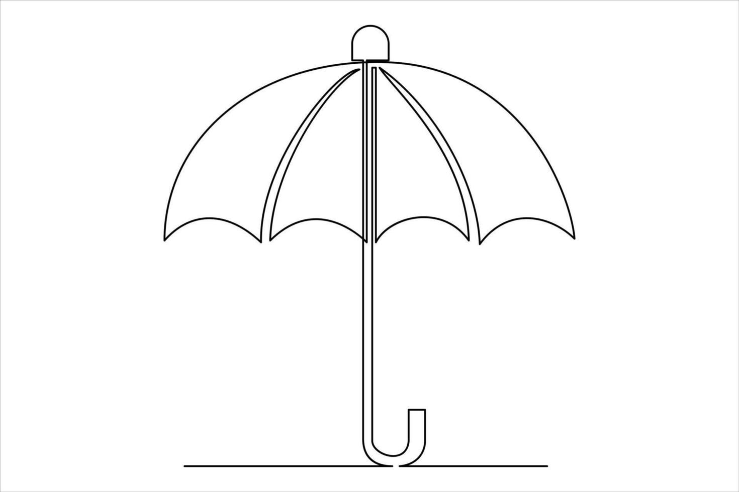 Continuous single line drawing of umbrella abstract umbrella line art illustration vector