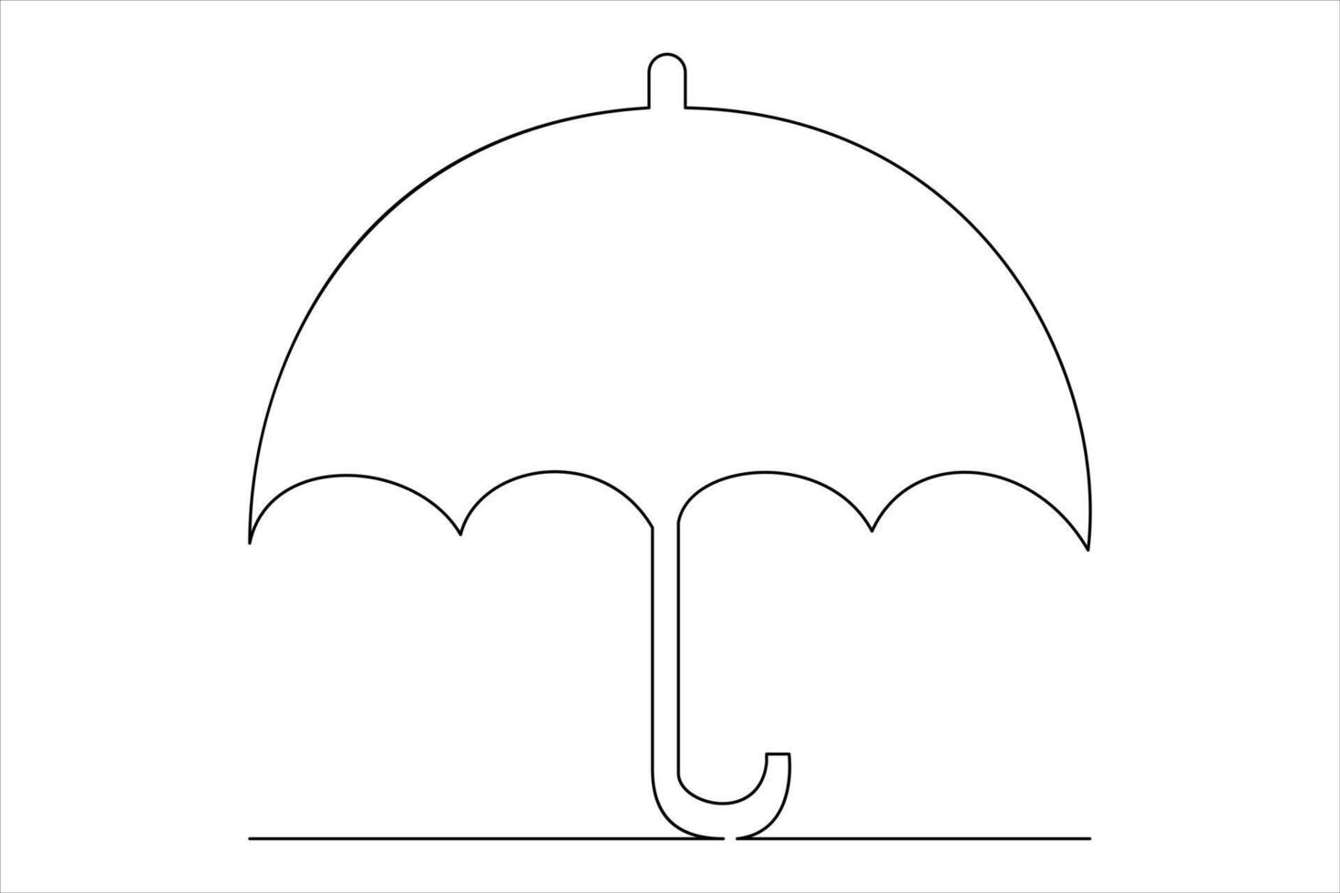 Continuous single line drawing of umbrella abstract umbrella line art illustration vector