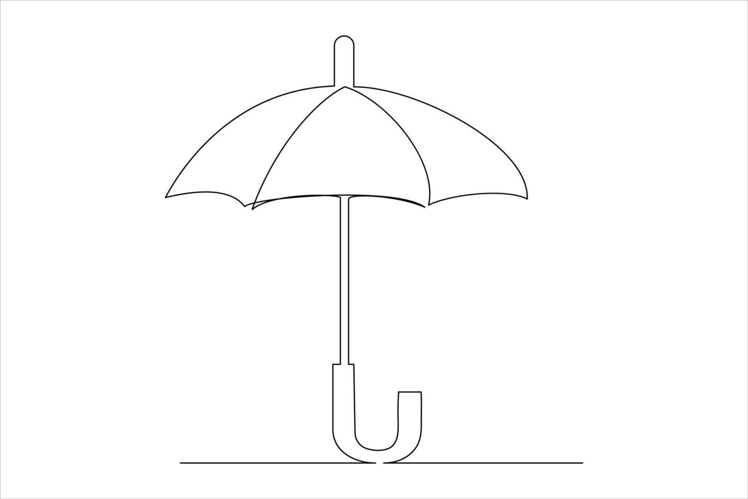 Continuous single line drawing of umbrella abstract umbrella line art illustration vector