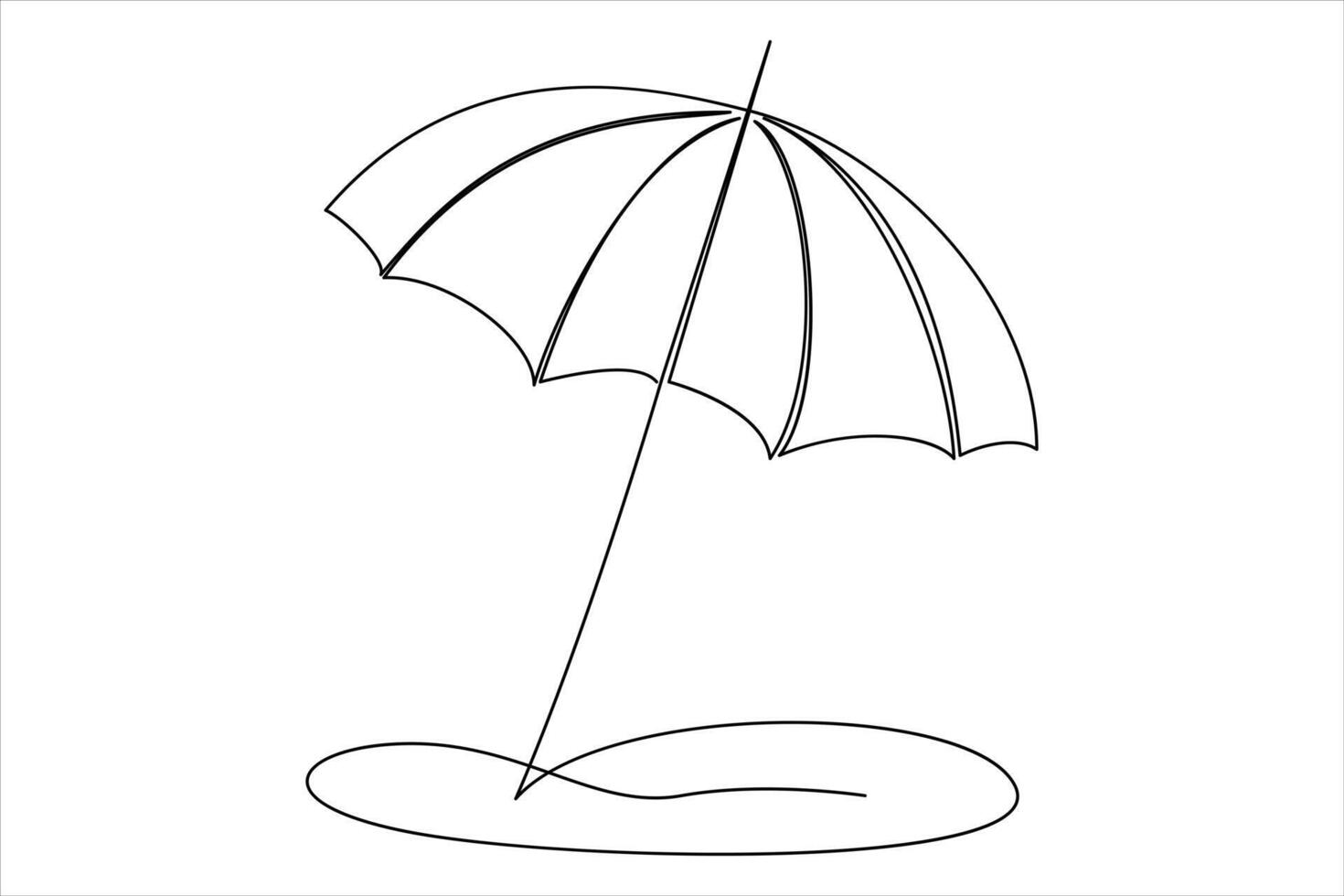 Continuous single line drawing of umbrella abstract umbrella line art illustration vector