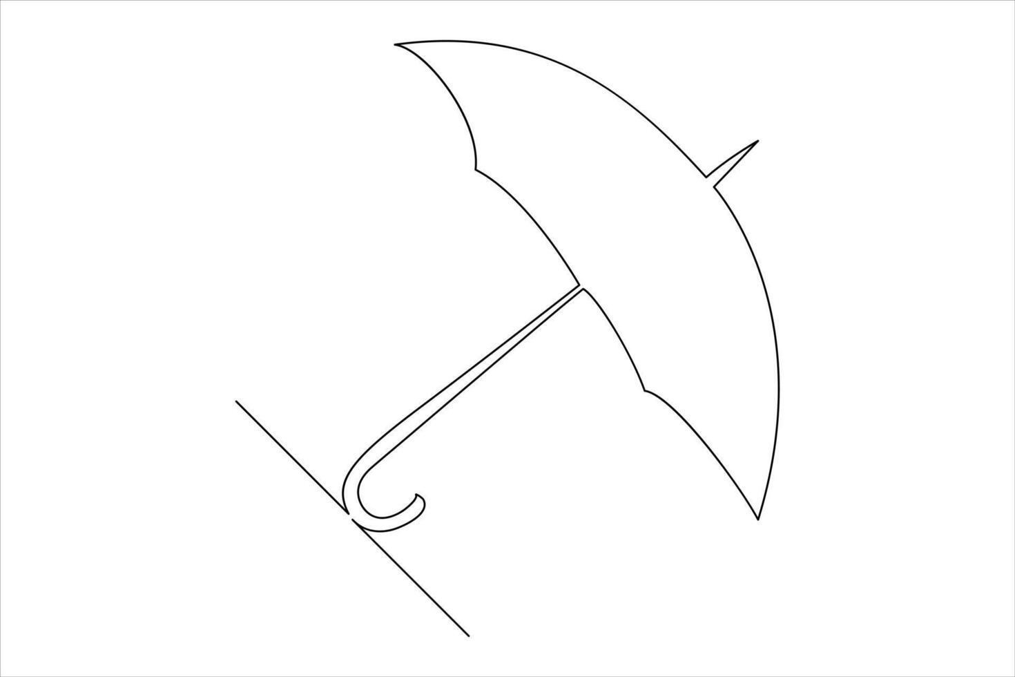 Continuous single line drawing of umbrella abstract umbrella line art illustration vector