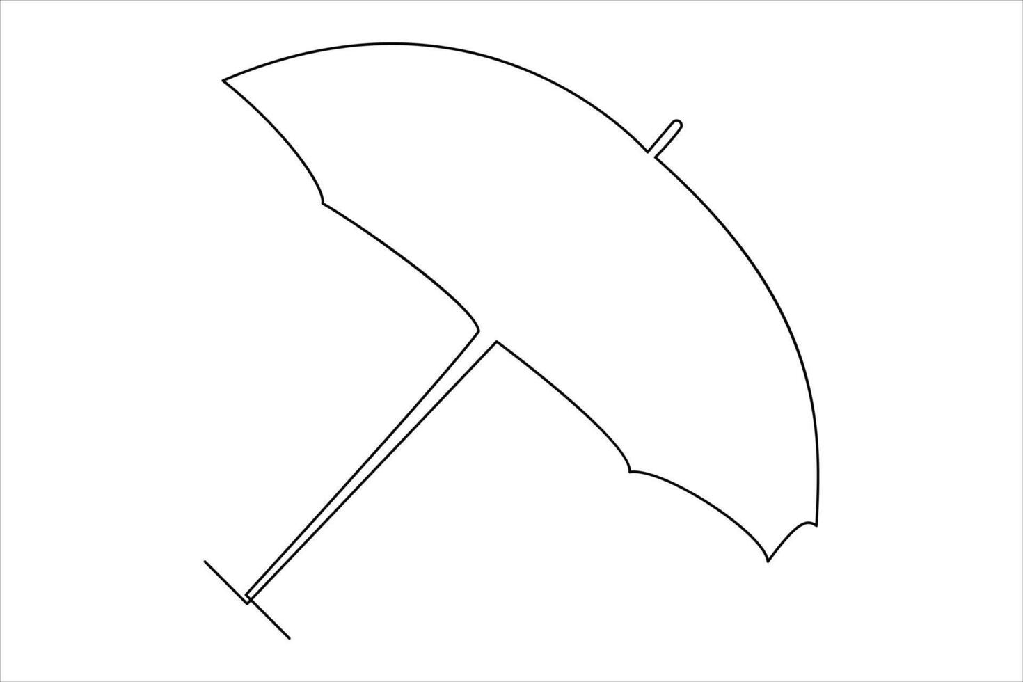 Continuous single line drawing of umbrella abstract umbrella line art illustration vector
