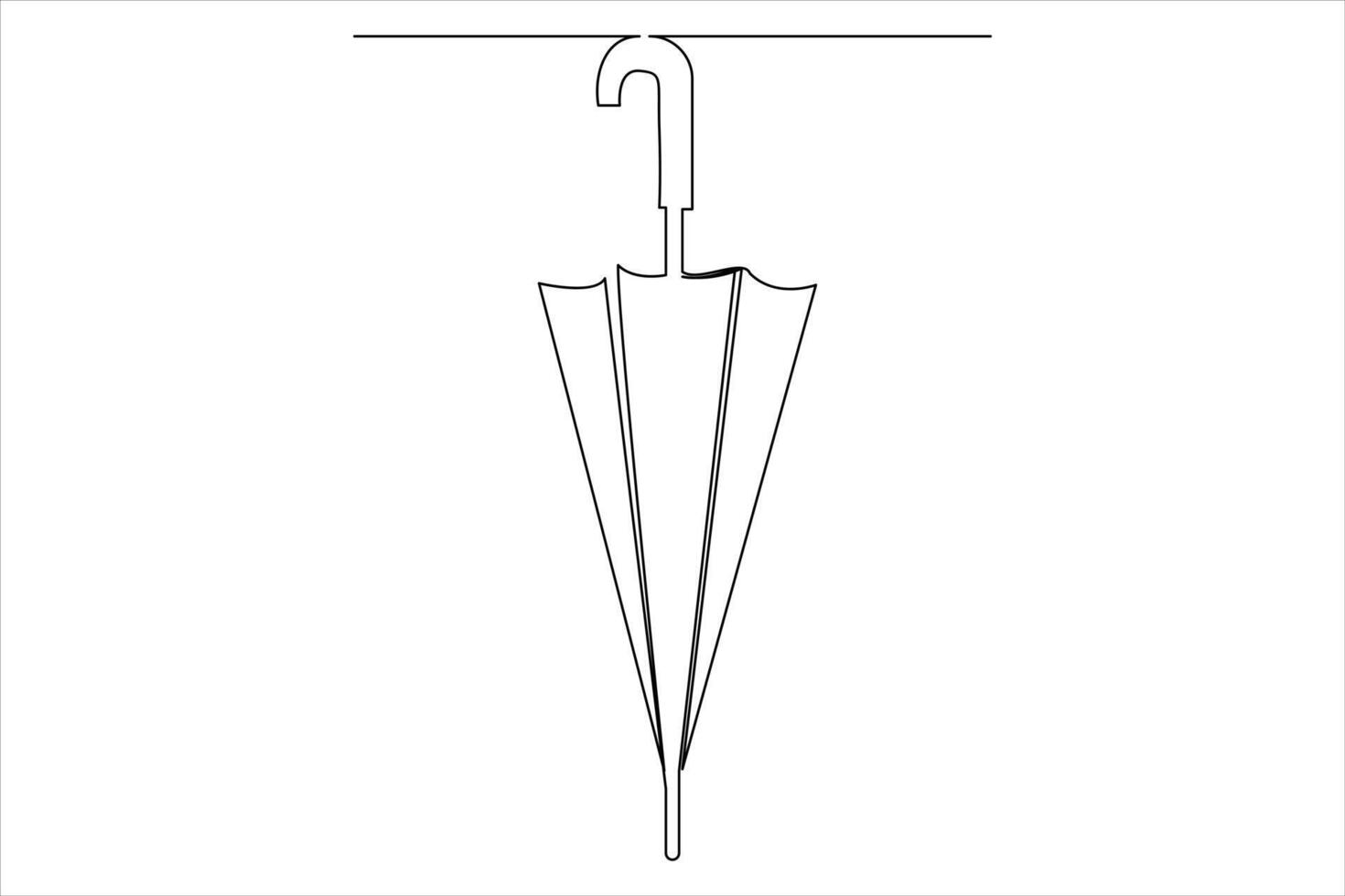 Continuous single line drawing of umbrella abstract umbrella line art illustration vector