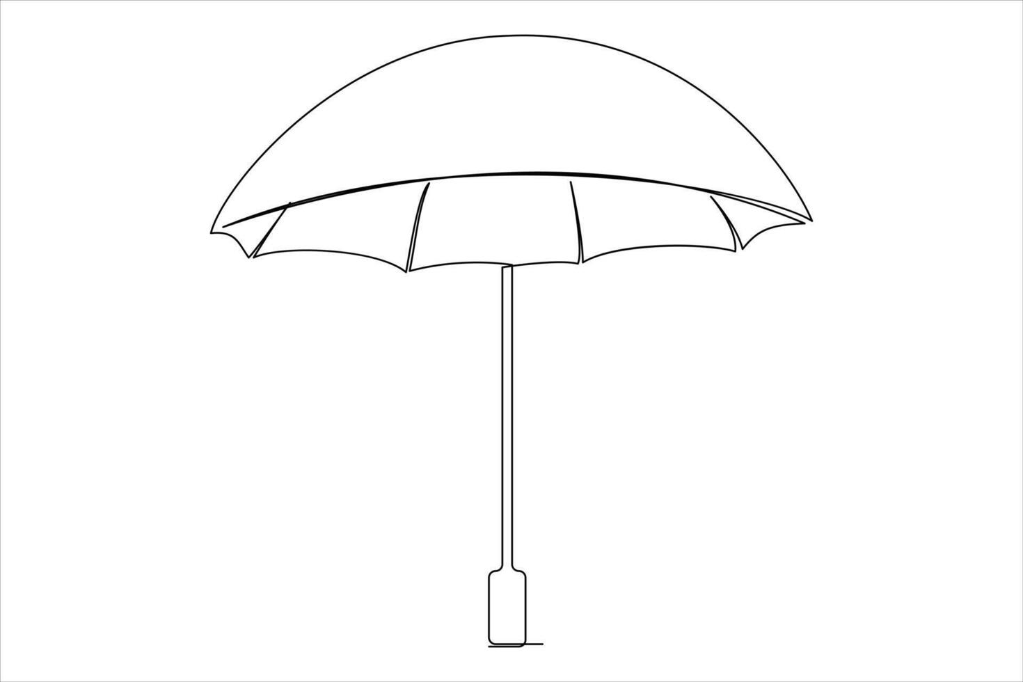 Continuous single line drawing of umbrella abstract umbrella line art illustration vector