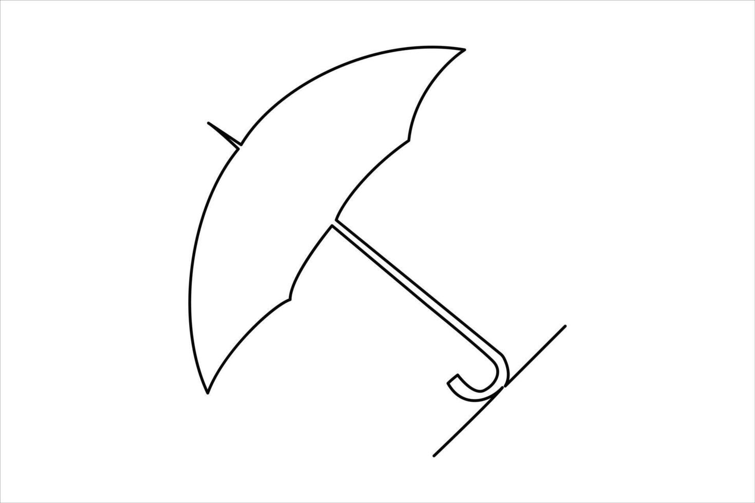 Continuous single line drawing of umbrella abstract umbrella line art illustration vector
