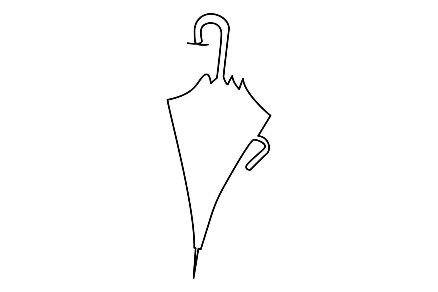 Continuous single line drawing of umbrella abstract umbrella line art illustration vector