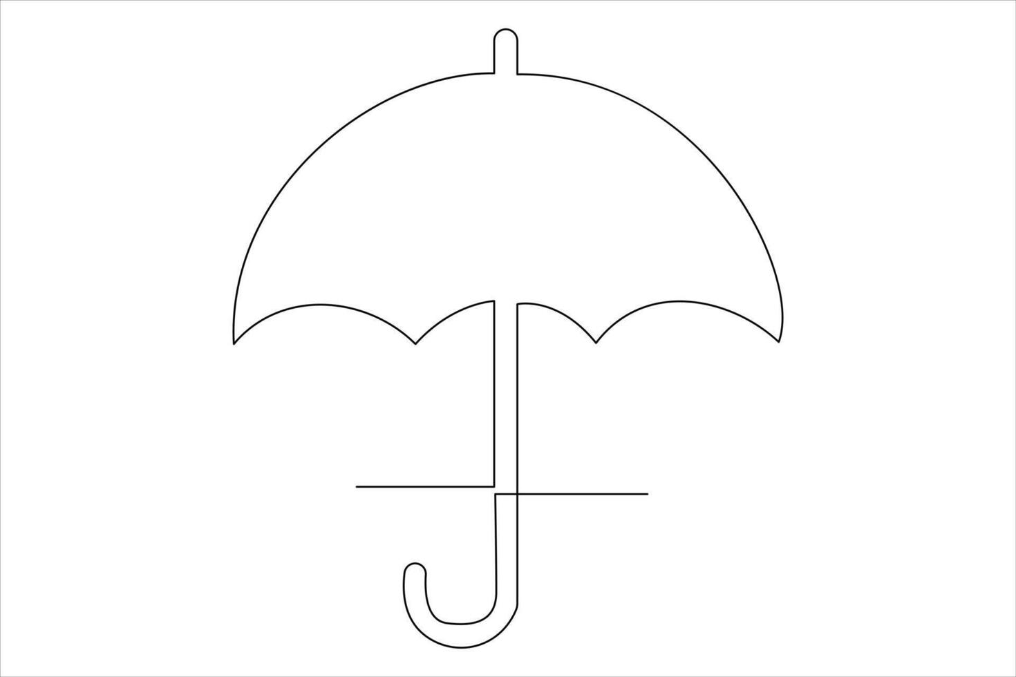 Continuous single line drawing of umbrella abstract umbrella line art illustration vector