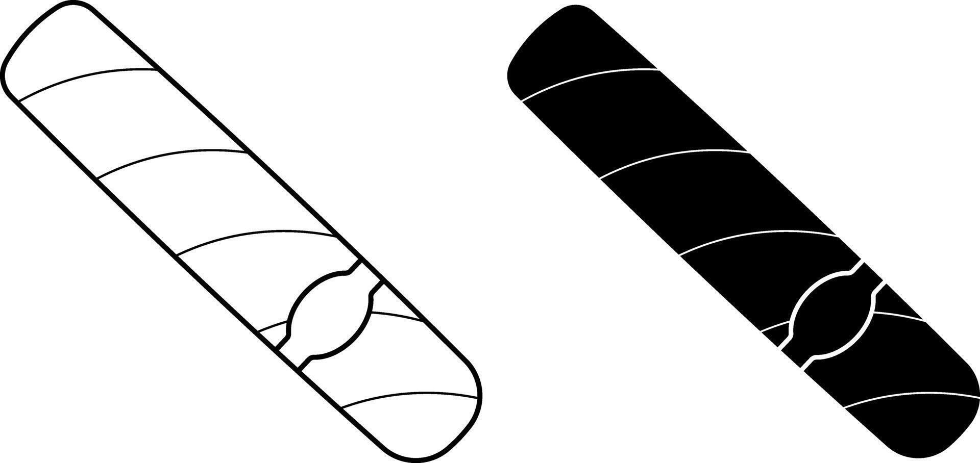 outline silhouette cigar icon set isolated on white background vector