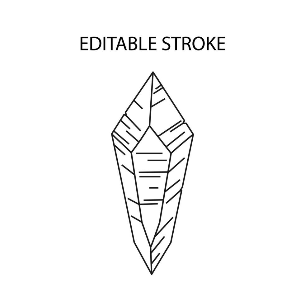 Single isolated crystal gem. Illustration with editable stroke. vector