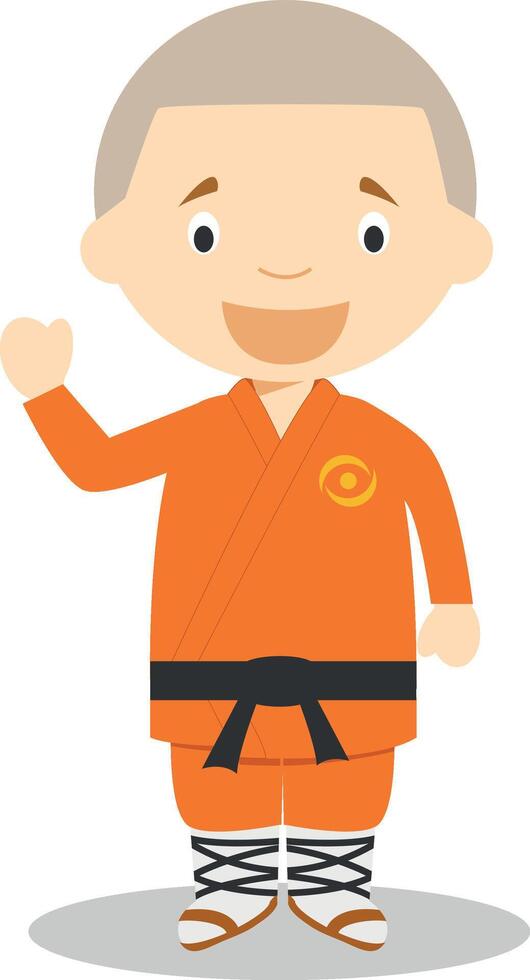 Sports cartoon illustrations. Kung Fu vector
