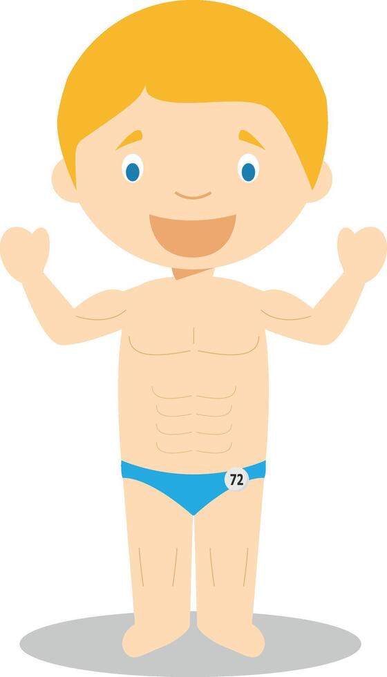 Sports cartoon illustrations. Body Building vector