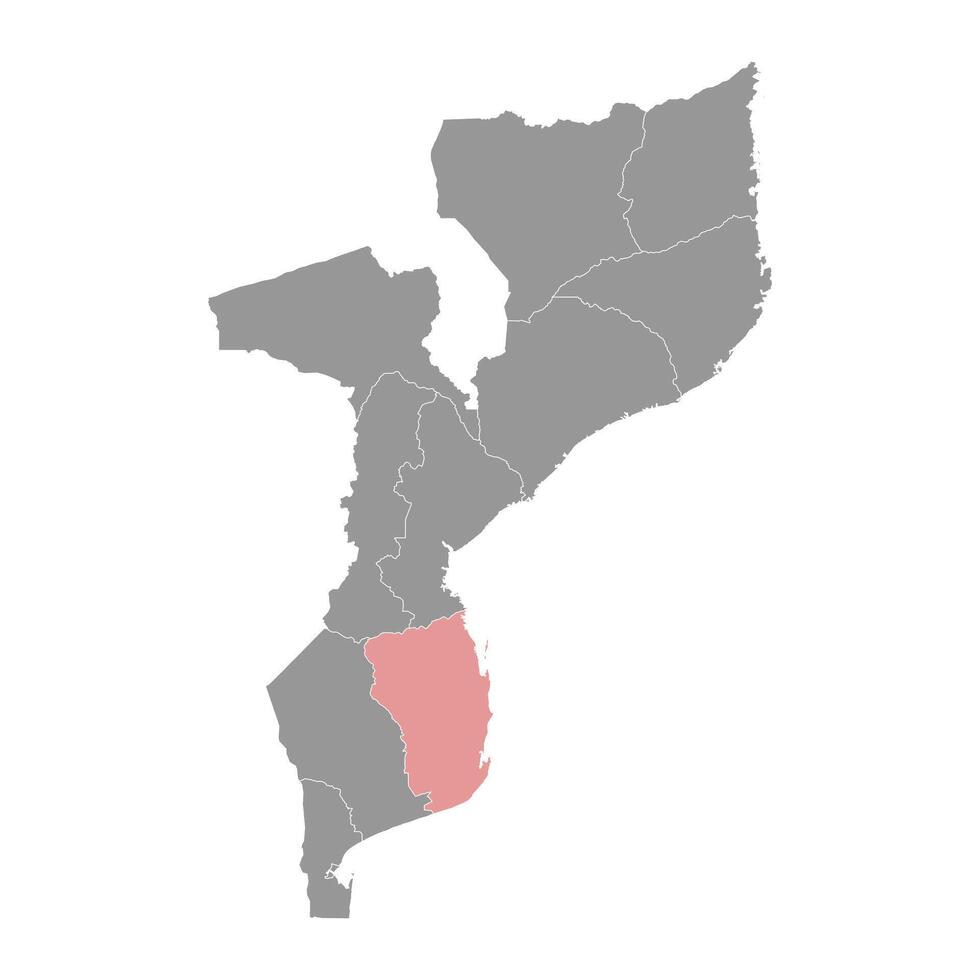 Inhambane Province map, administrative division of Mozambique. illustration. vector