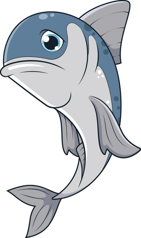 Sad sardine fish cartoon drawing vector