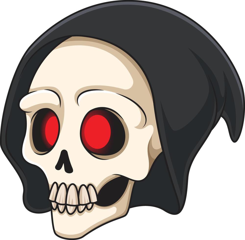 Death reaper head cartoon drawing vector