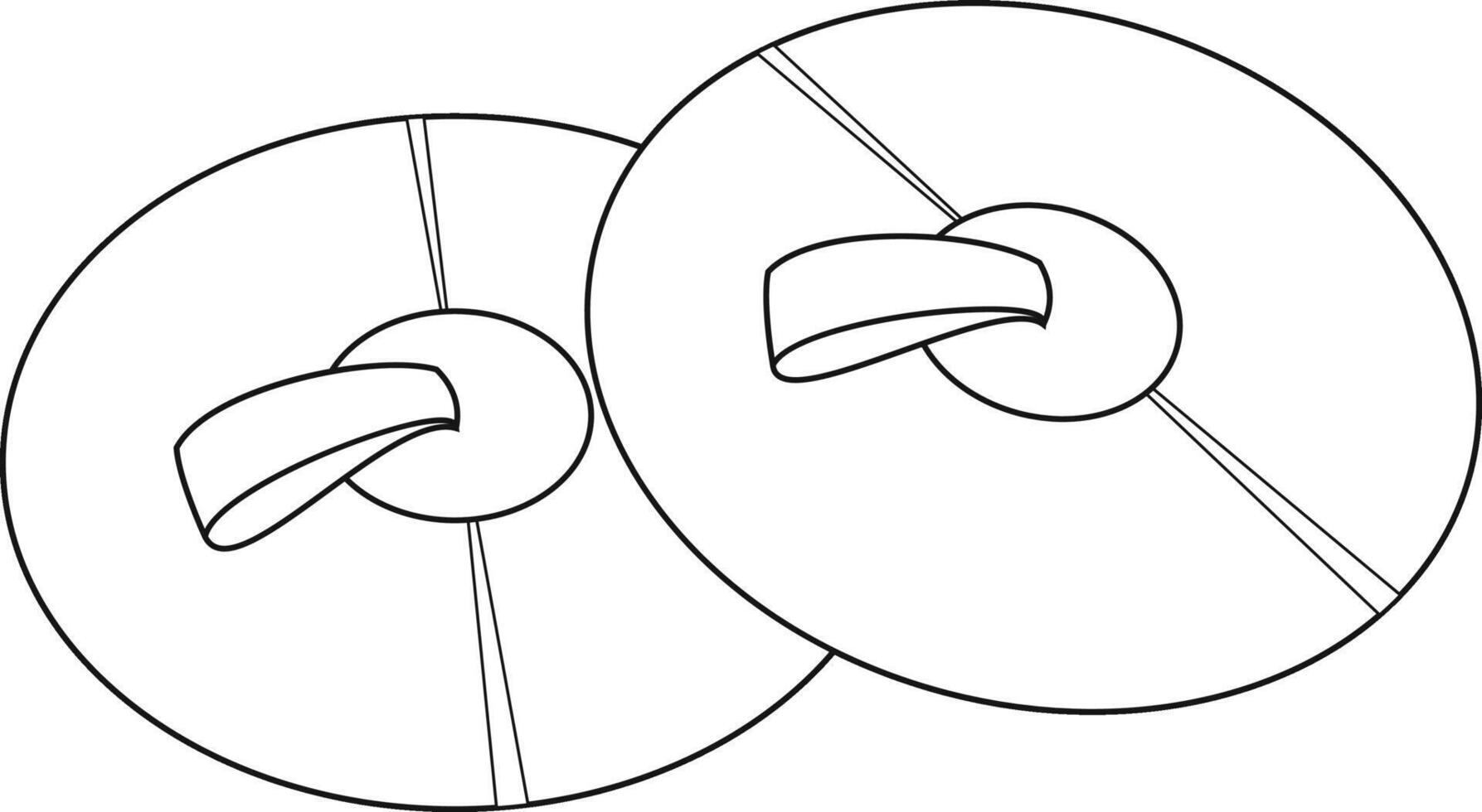 Easy coloring cartoon illustration of cymbals isolated on white background vector