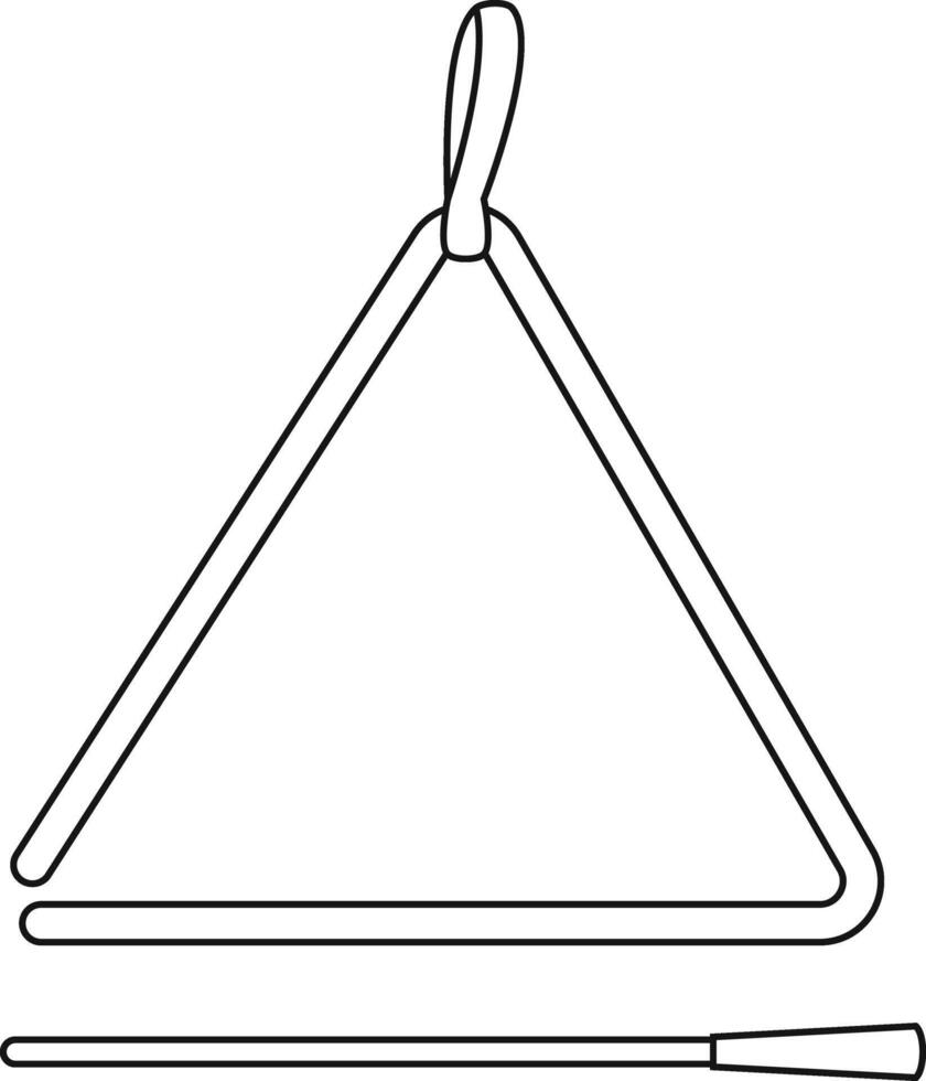 Easy coloring cartoon illustration of a triangle isolated on white background vector