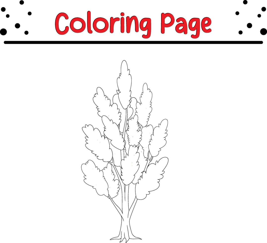 tree coloring page. coloring book for kids. vector
