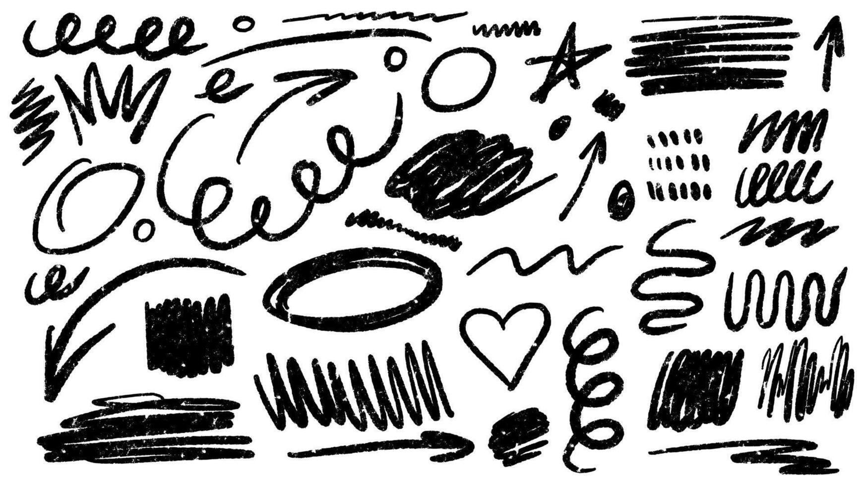 Graffiti squiggle doodle. Charcoal graffiti abstact shapes and curves collection. Hand drawn scribbles, creative various shapes. All elements isolated. vector
