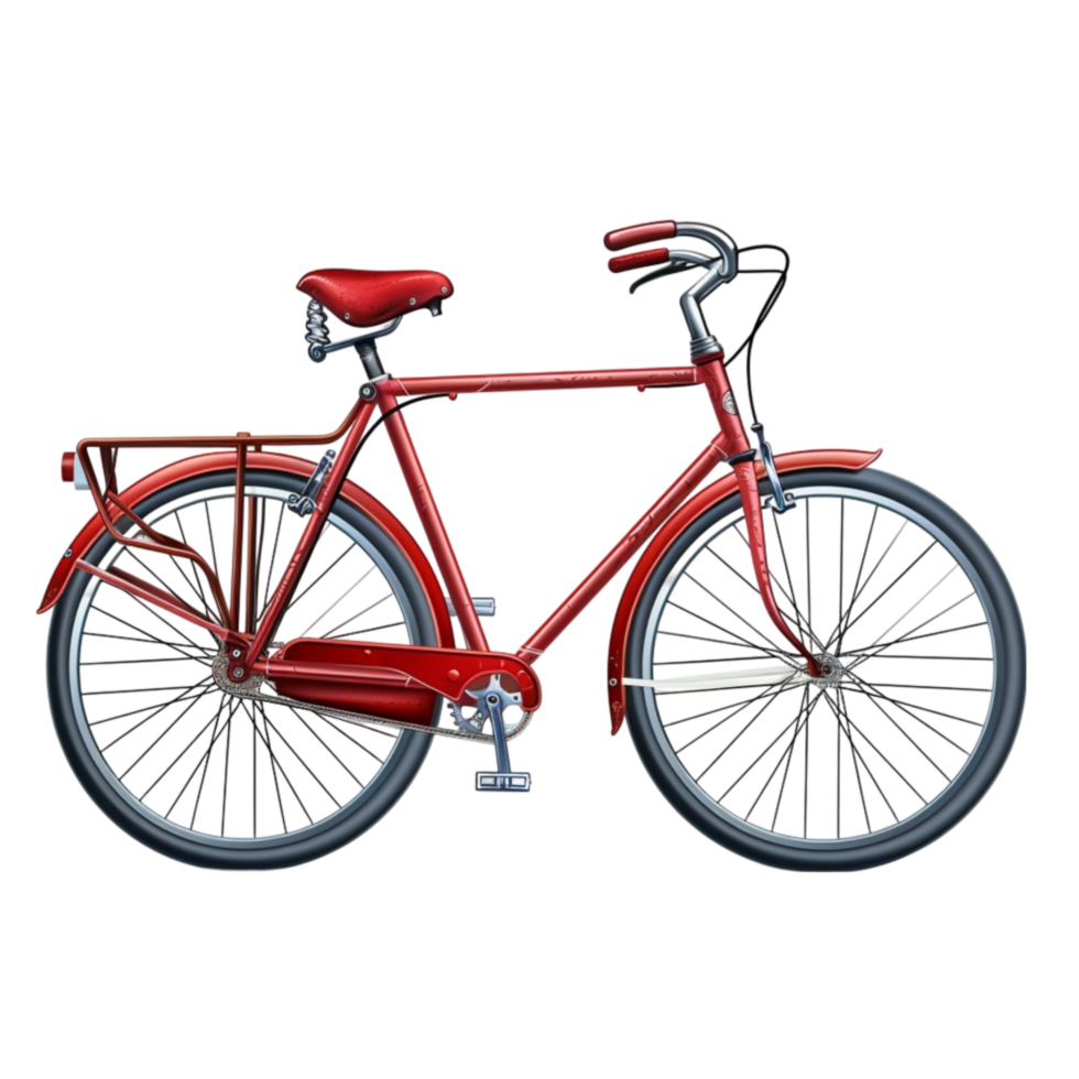 pedale energia godendo il viaggio su un' vivace rosso bicicletta png