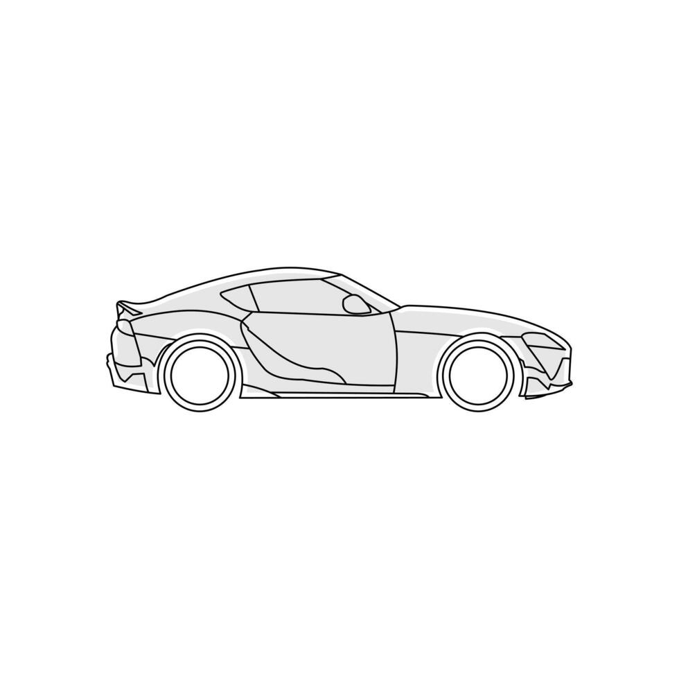 Race Car line art illustration drawing design template vector