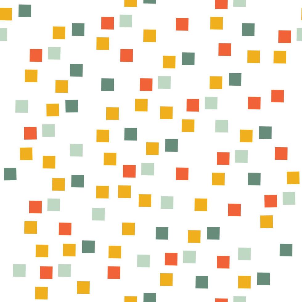 Chaotic squares, rhombuses seamless pattern. abstract background. Cute simple shapes in a fun vintage palette, perfect for gift wrapping paper. vector