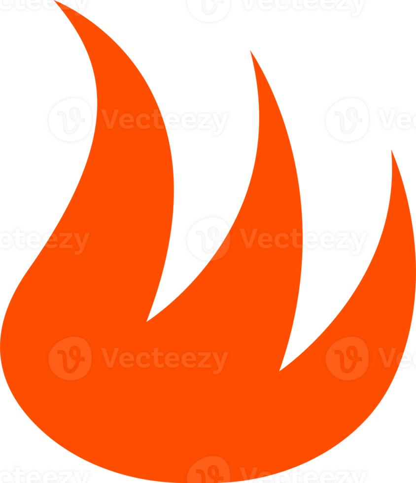 Hot burning fire icon illustration. png