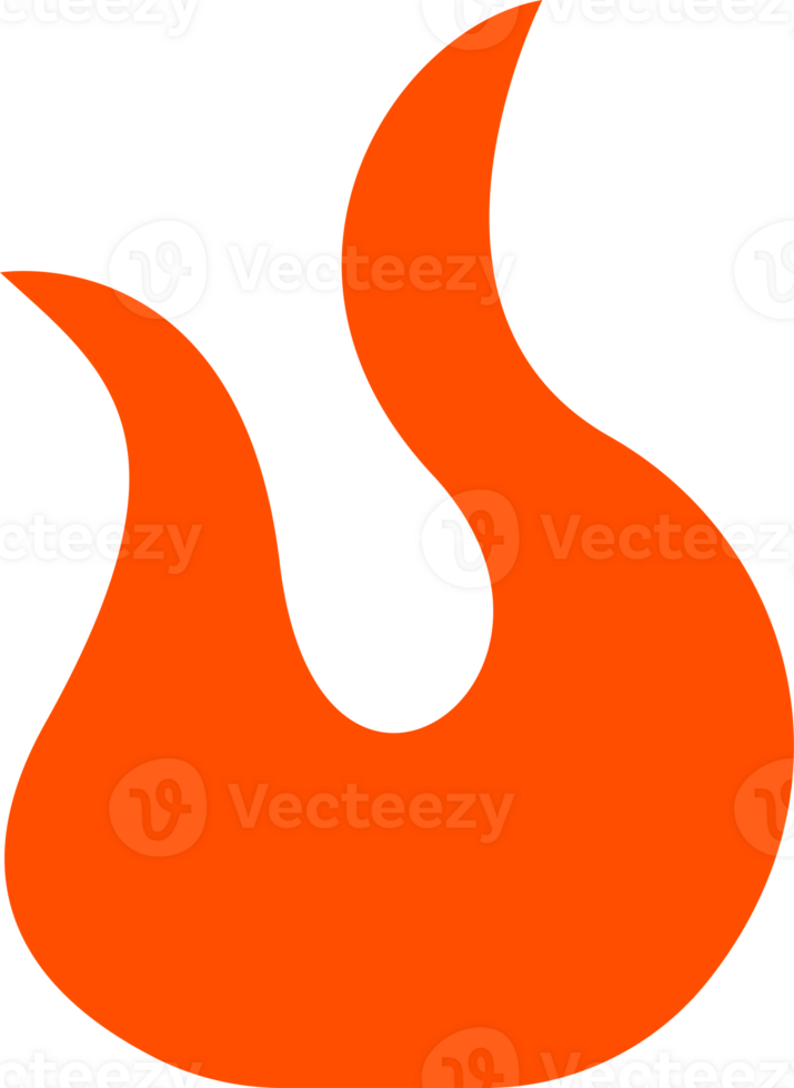 Hot burning fire icon illustration. png