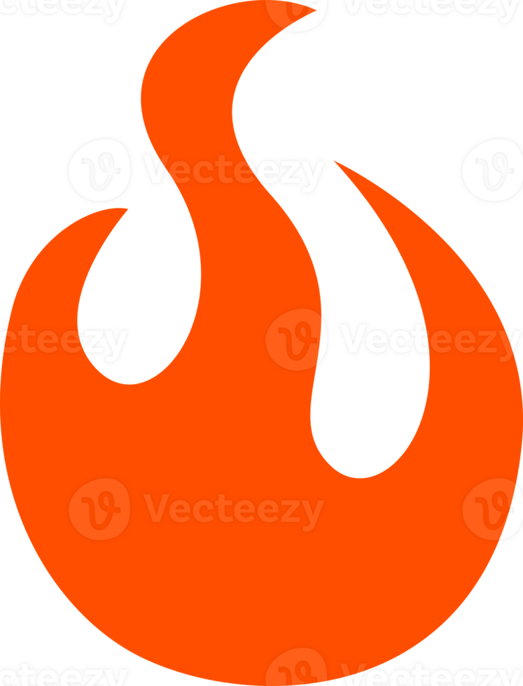 Hot burning fire icon illustration. png