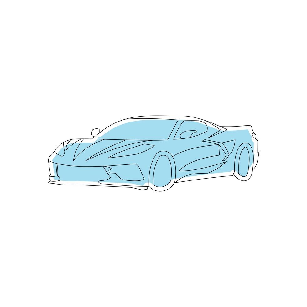 Line Drawing Car illustration creative design template vector