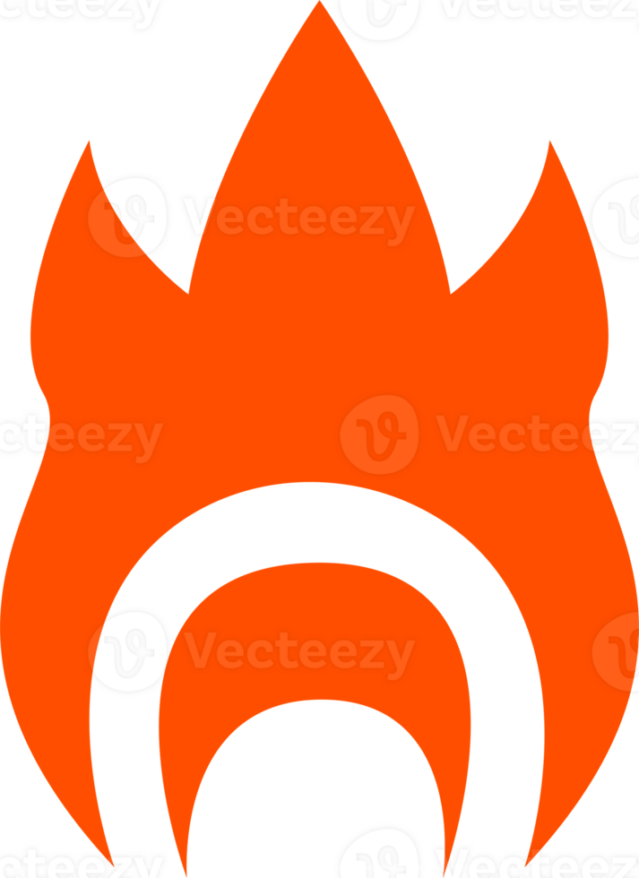 Hot burning fire icon illustration. png