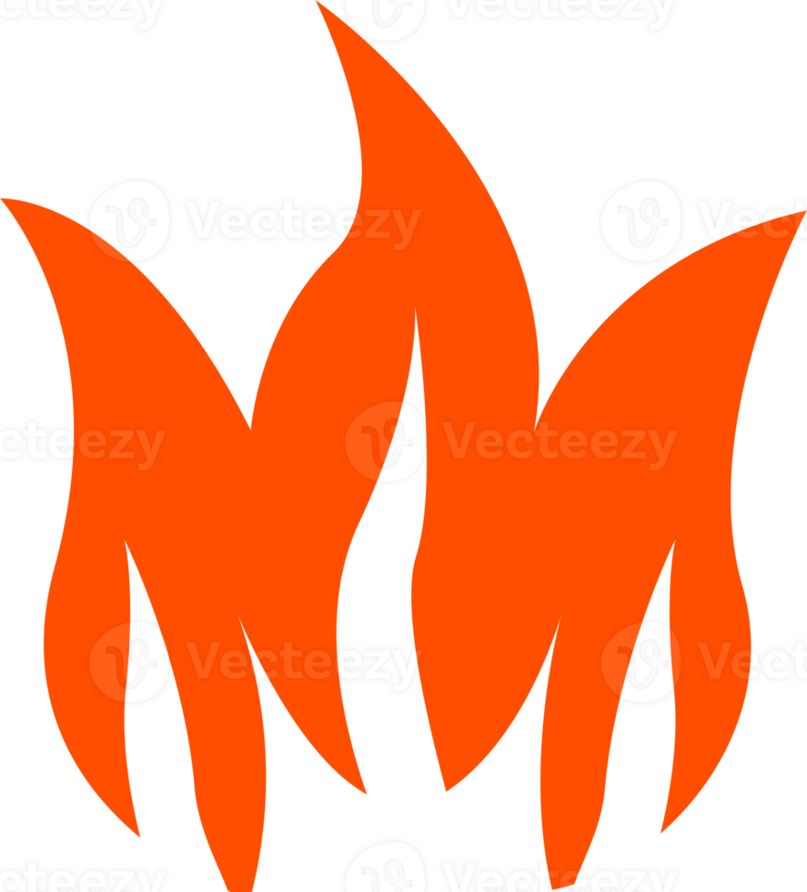Hot burning fire icon illustration. png