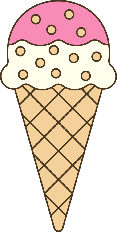 Ice Cream Cone Illustration Isolated transparent background png