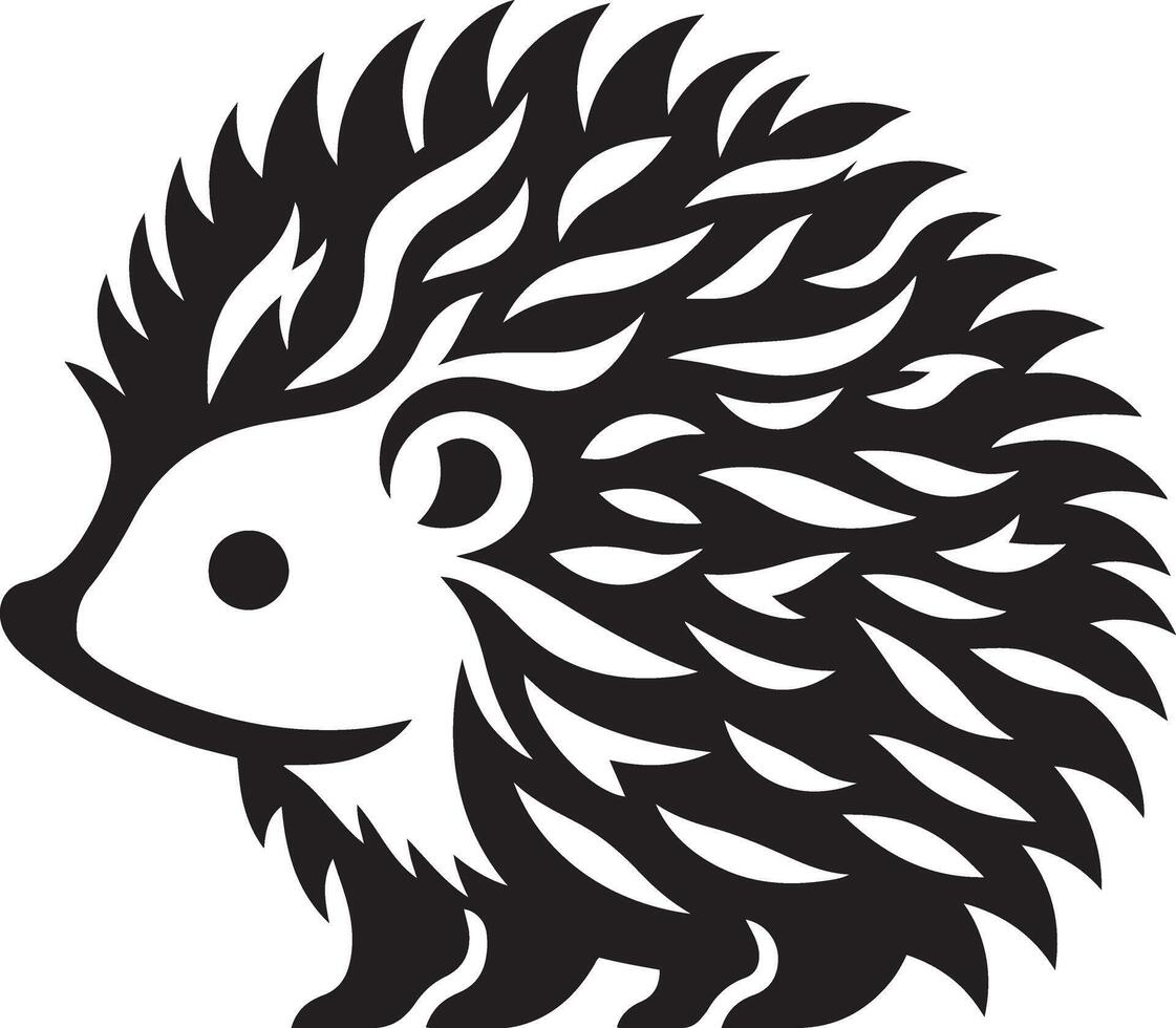Hedgehog silhouette illustration. vector