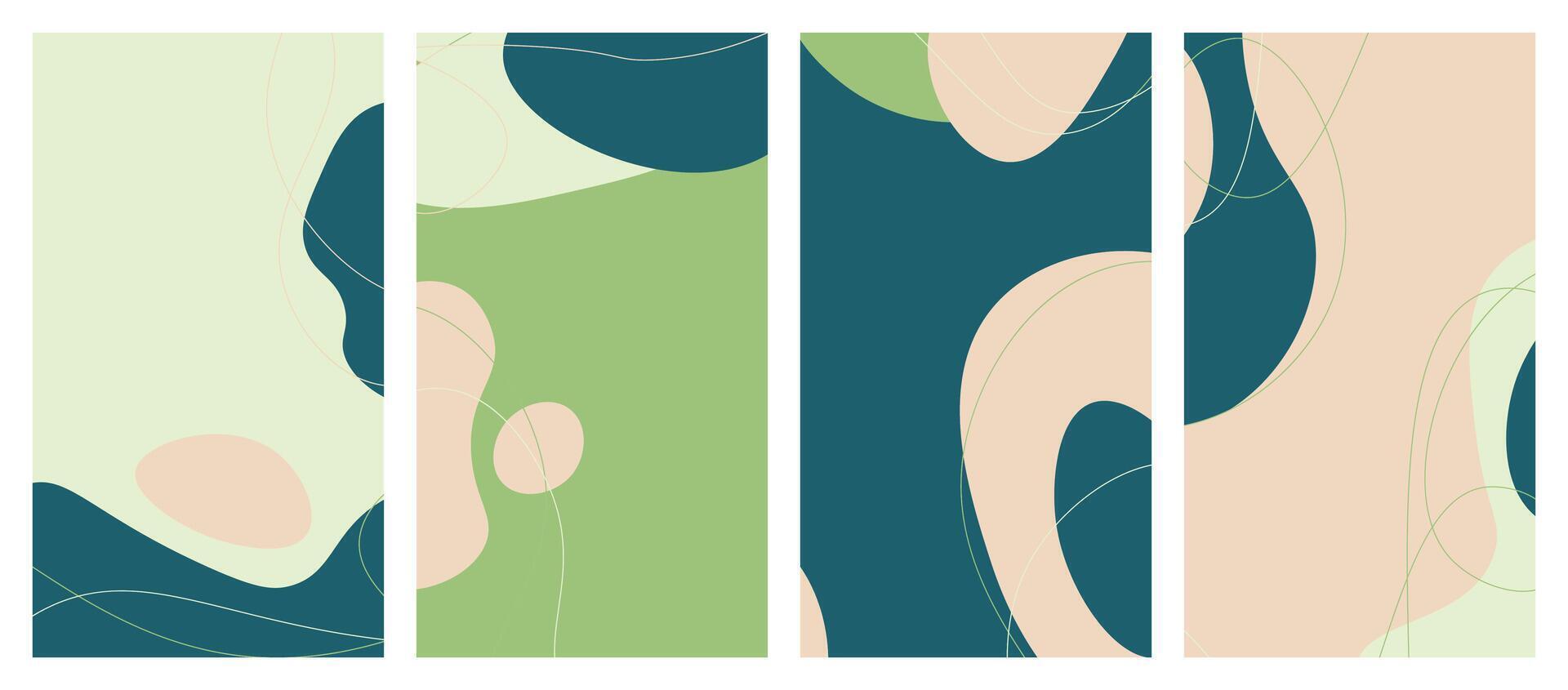 Minimalist abstract hand drawn set background. vector
