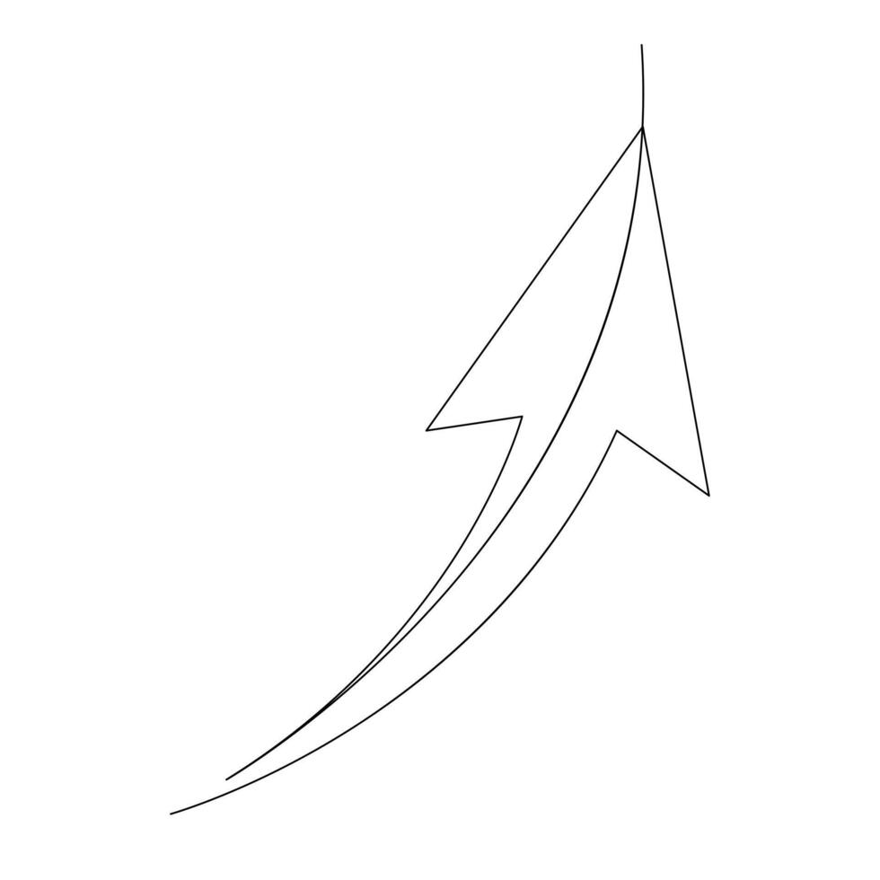 One line drawing of arrows Left and right linear arrows continuous line art illustration design vector