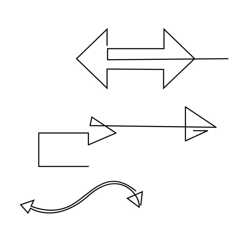 One line drawing of arrows Left and right linear arrows continuous line art illustration design vector